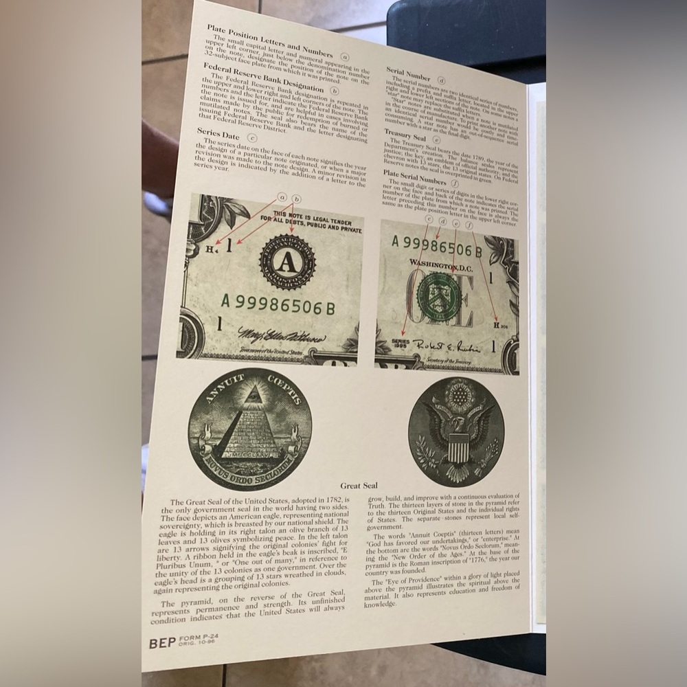 UNCUT 1999 FEDERAL RESERVE BUREAU OF ENGRAVINGS AND PRINTING 1$ COLLECTION SET - Picture 5 of 8